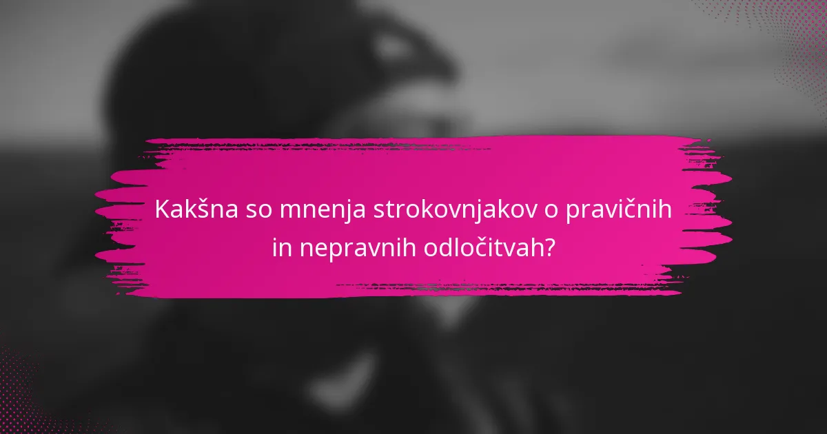 Kakšna so mnenja strokovnjakov o pravičnih in nepravnih odločitvah?